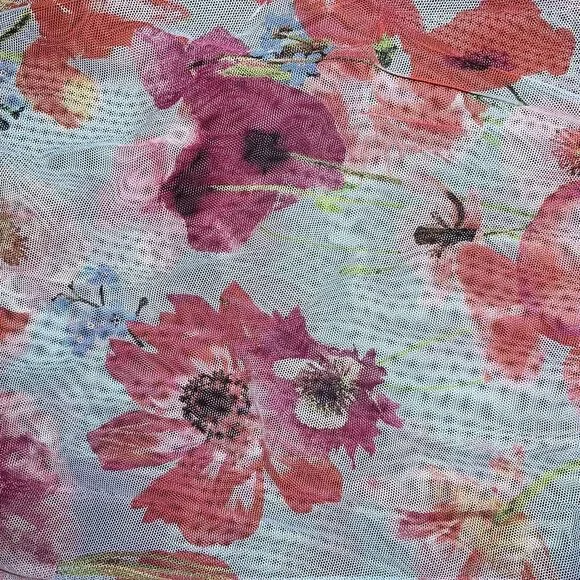 Victoria's Secret 32D CORSET BRA TOP+XS SKIRT BLUE RED PINK POPPY SHINE STRAP